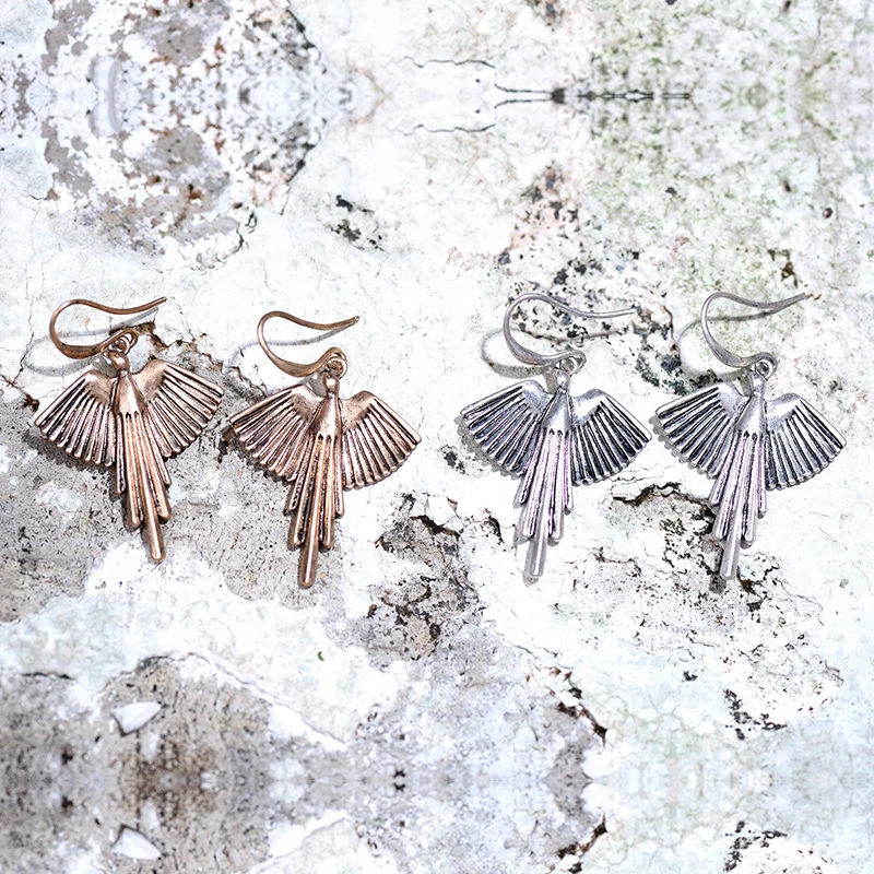 Винтажные геометрические висячие серьги в виде птицы ювелирные изделия для