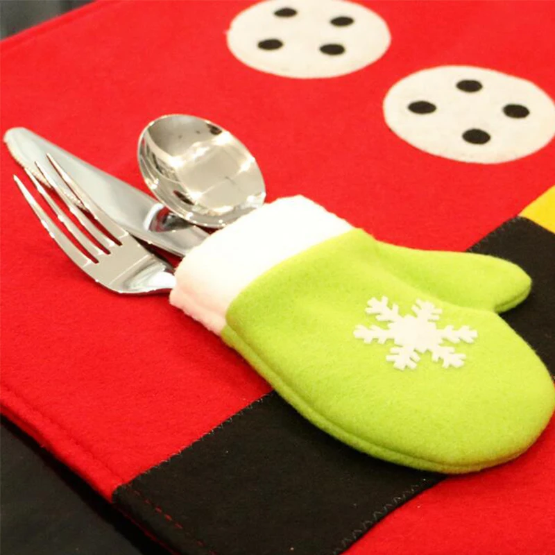 4 шт./компл. красный Рождественский Настольный коврик фланель 45x33 см Таблица