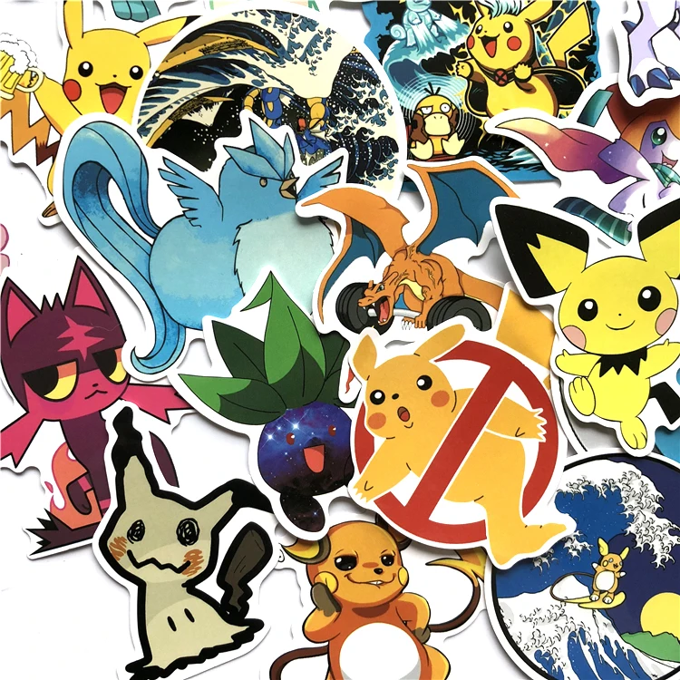 45 шт Стикеры s Kawaii pikaPokeball аниме наклейки для Водонепроницаемый солнцезащитный