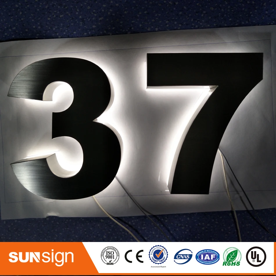 H 20 см новое поступление! 3D LED подсветка матовая нержавеющая сталь письма бизнес