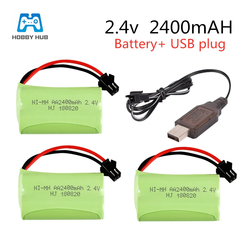 2/3/4 шт. Ni-mh 2 4 V 2400mAh AA Аккумуляторная батарея для дистанционного управления