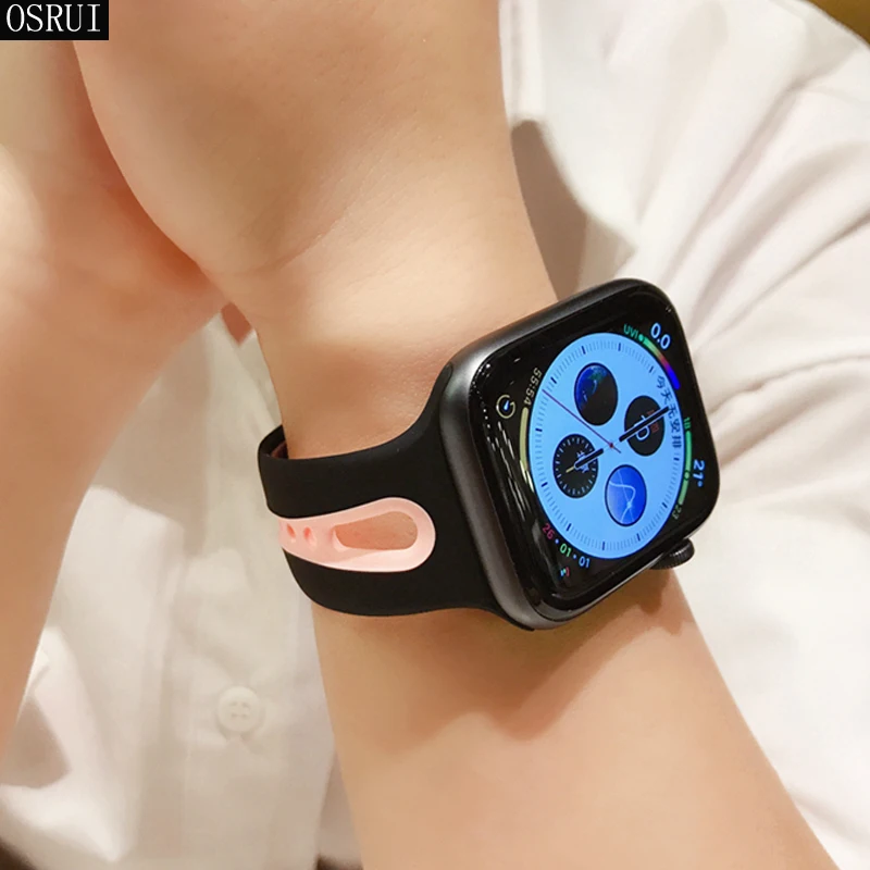 Ремешок для apple watch band 42 мм 38 мм 4 44 мм 40 мм correa iwatch 4 3 2 спортивный силиконовый браслет pulseira apple watch аксессуары