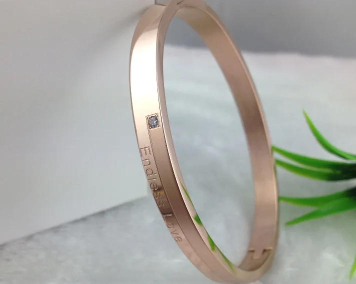 Endless Love Vintage Crystal Couple Bangle Titanium Rose Gold Silver Plated Birthday Gift Woman Jewelry Free Shipping Never Fade | Украшения