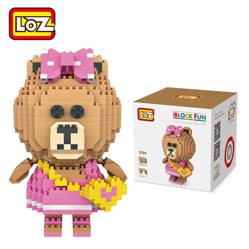 LOZ Cute Choco Bear Детские конструкторы игрушки японского аниме фигурки Развивающие детские подарочные игрушки|block