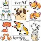 Baofuli щенок собака единорог мультфильм Кот временная татуировка лиса Живопись Искусство Татуировка звезда искусственная татуировка водонепроницаемый тело руки ноги дети