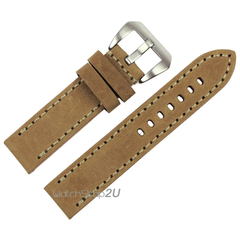 Широкий ремешок из натуральной кожи нержавеющая сталь Пряжка 22 мм 24 26 зеленый