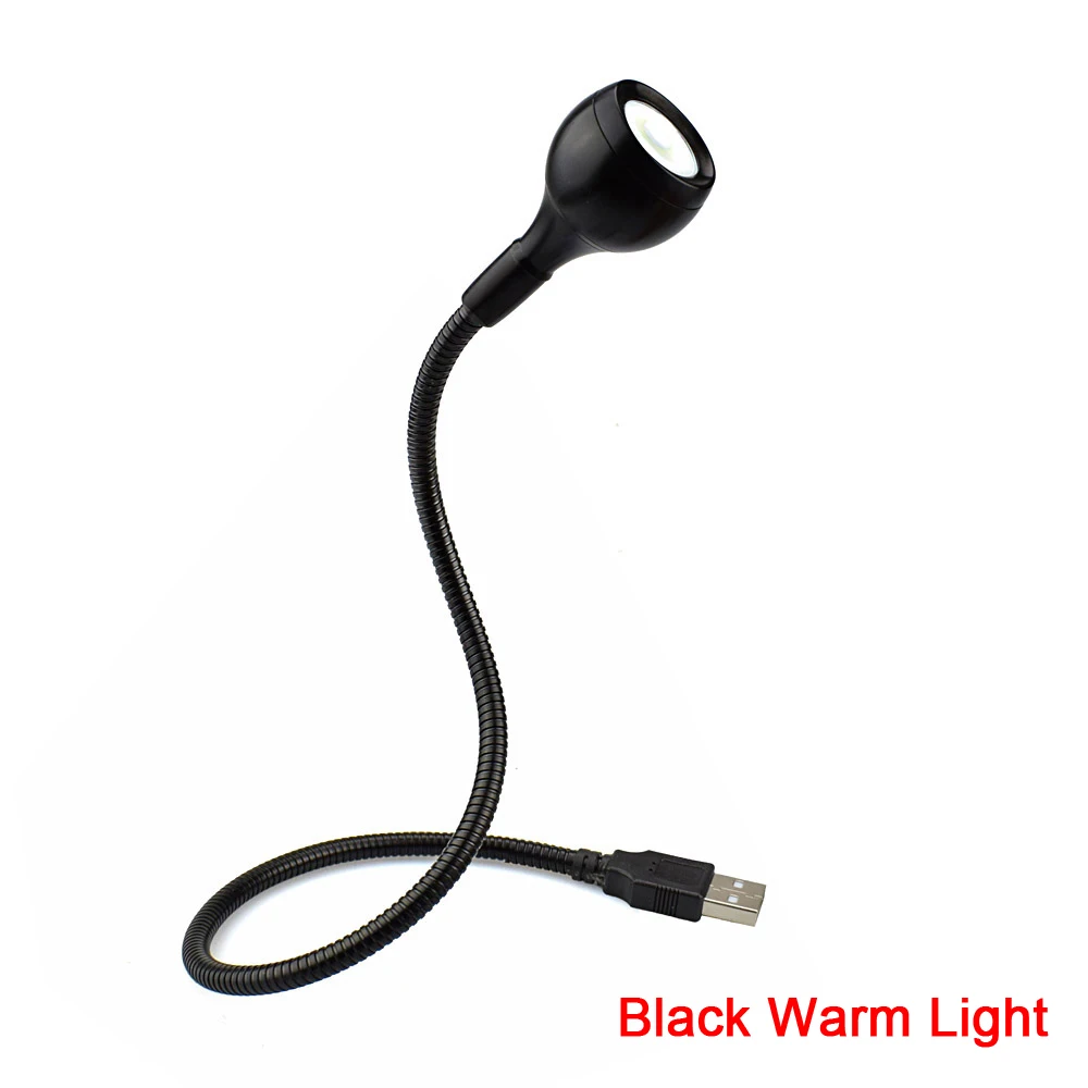 Black Warm Light Toolour USB светодиодный светильник, лампа для чтения, лампа для ухода за глазами, светильник с гибким гусиным краем для ноутбука, ноутбука, компьютера, настольного компьютера L - Цвет: Black Warm Light