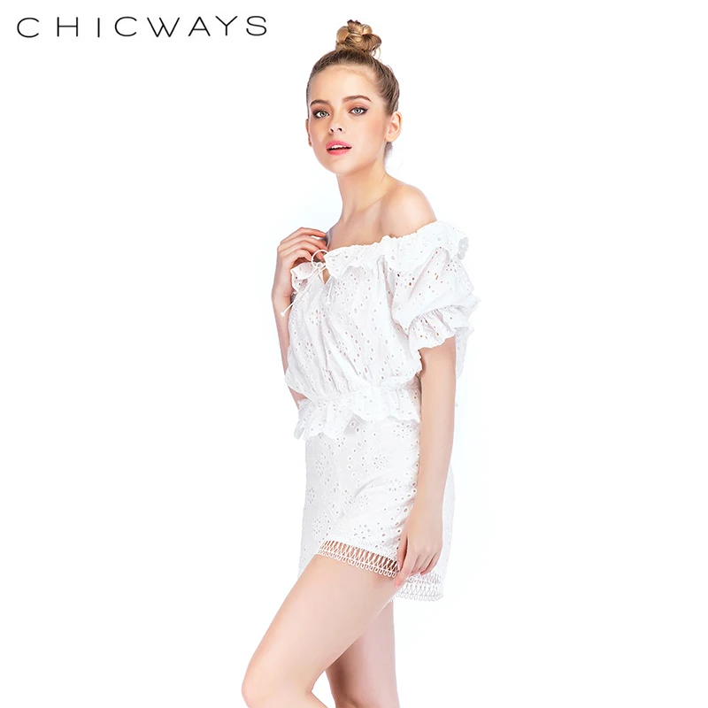 CHicways белые хлопковые топы женские летние Одежда для Для женщин комплекты из 2