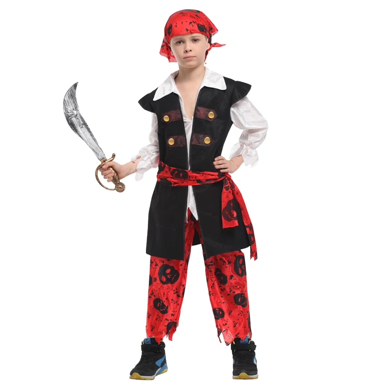 Kids Child Little Skullduggery Pirate Buccaneer Costumes for Boys Halloween Purim Carnival Masquerade Mardi Gras Party Outfit |