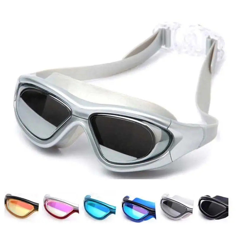 

yuke new Summer Unisex Woman Men Water Sportswear Anti-fog UV Big frame Plating Waterproof Eyewear Goggles ES Swimming Glasses