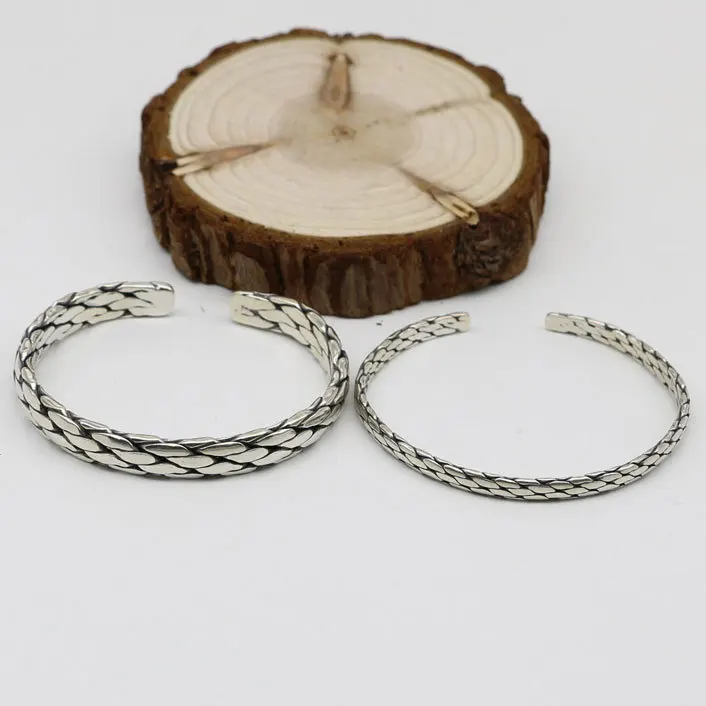 

Мужской и женский браслет из стерлингового серебра 925 пробы в ретро стиле из тайского серебра Чиангмай ручная работа модные ювелирные издел...