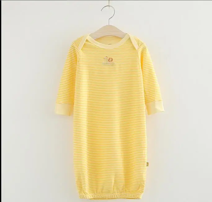 Yellow stripe Спальный мешок для малышей от 0 до 4 лет, спальный мешок для малышей, хлопковый Воздухопроницаемый костюм с длинными рукавами распродажа - Цвет: Yellow stripe