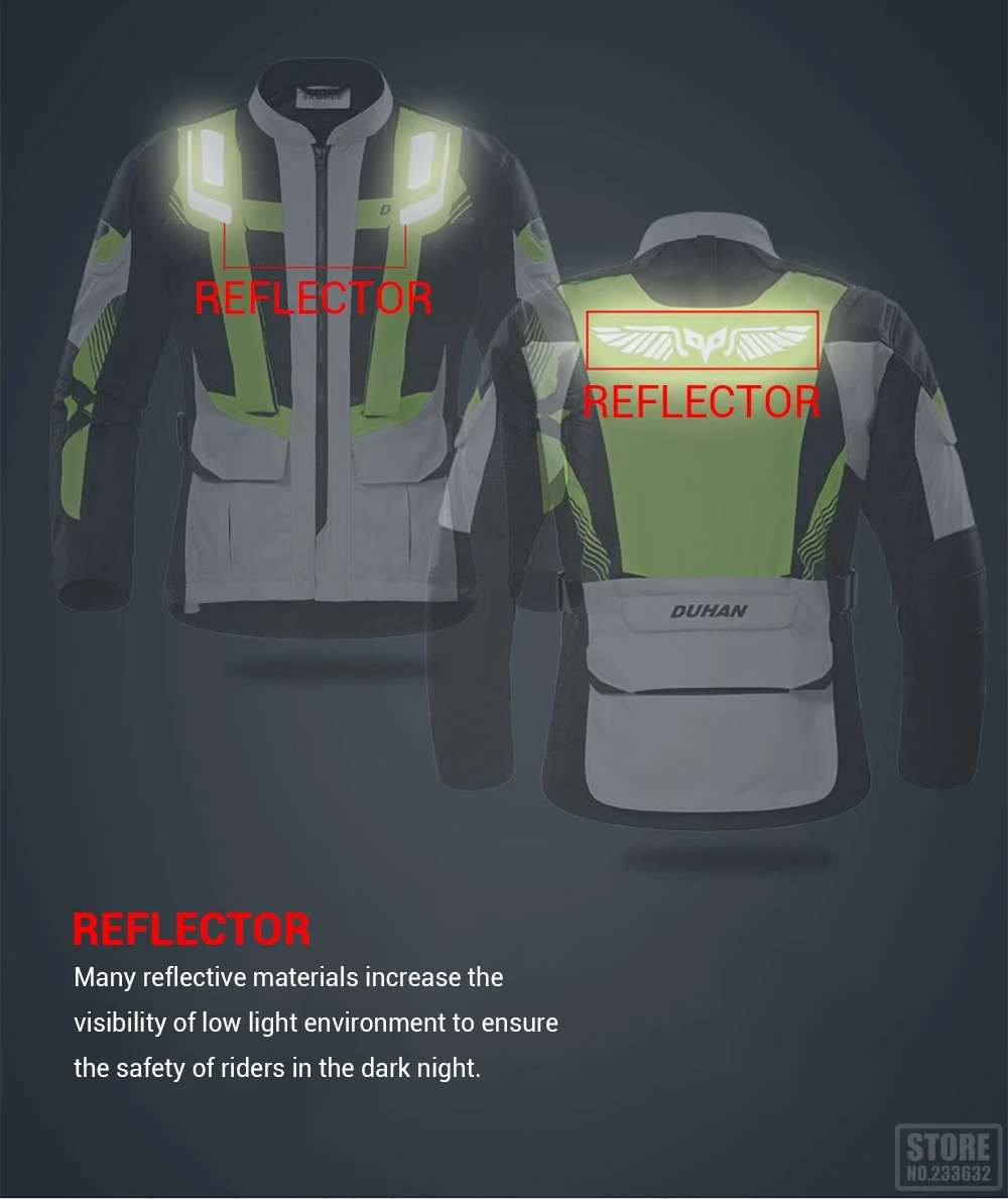 DUHAN, лето мотоциклетная куртка Для мужчин Chaqueta Moto дышащая обувь для верховой езды, клетчатая куртка из Ткани Светоотражающий, для мотокросса мотоциклетная куртка защиты