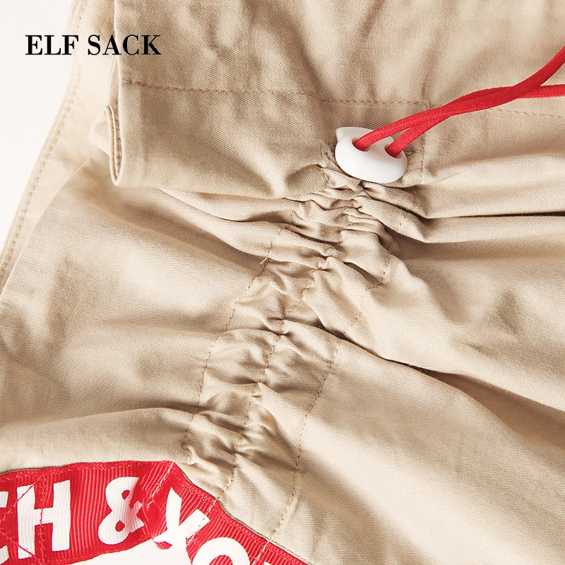 ELFSACK стильные женские шорты летние эластичные с буквенным принтом брендовые Harajuku