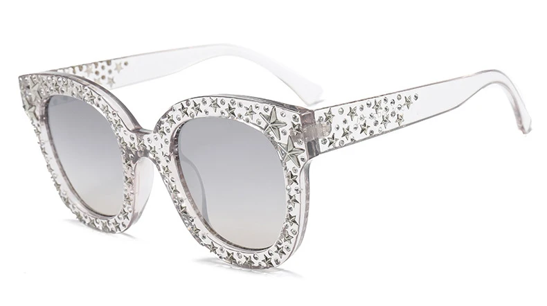 C5 Silver Silver HBK новые модные солнцезащитные очки кошачий глаз винтажные Ретро Женские Звездные брендовые дизайнерские солнцезащитные очки с бриллиантами Женские черные Оттенки UV400 - Цвет линз: C5 Silver Silver