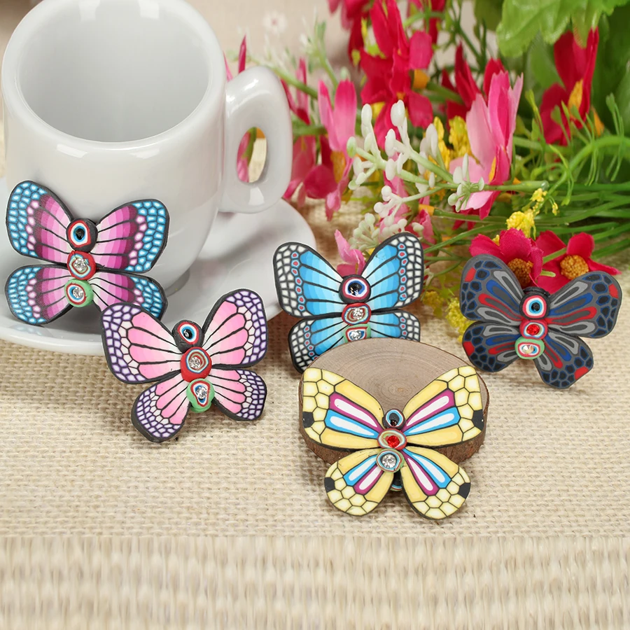 Бусины бабочки из полимерной глины ручной работы 10 шт./лот|polymer pendant|polymer clay pendantclay
