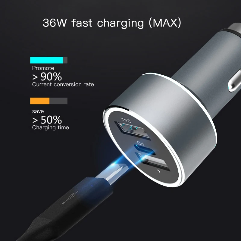 Allvcover 48 Вт QC 3 0 Тип usb c PD автомобиля Зарядное устройство для iPhone Двойной C Quick Charge
