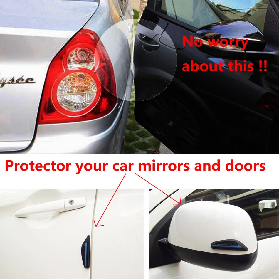 4 шт./лот защита для автомобильных дверей и зеркал заднего вида боковых краев