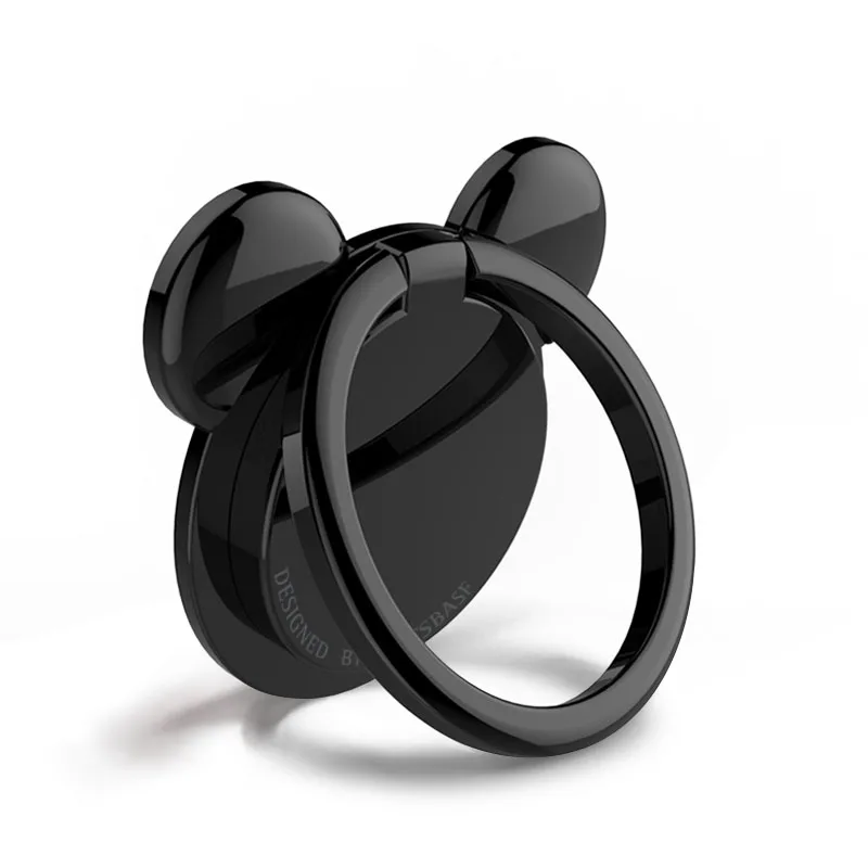 Bear Black Вращающийся на 360 градусов палец кольцо Мобильный телефон Смартфон Магнитная подставка держатель для iPhone X 8 7 Plus samsung S9 Xiaomi mi x 2 2s - Цвет: Bear Black