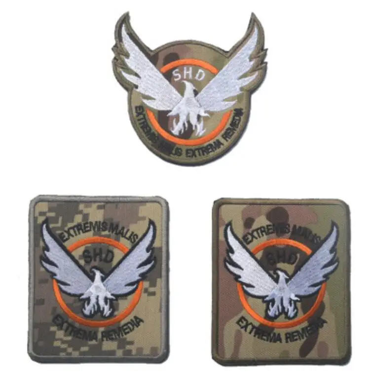 

20pcs Embroidery SHD Tactical Patch The Division Patch Cloth Camouflage Brassard Morale Armband Army Combat Badge Wholesale