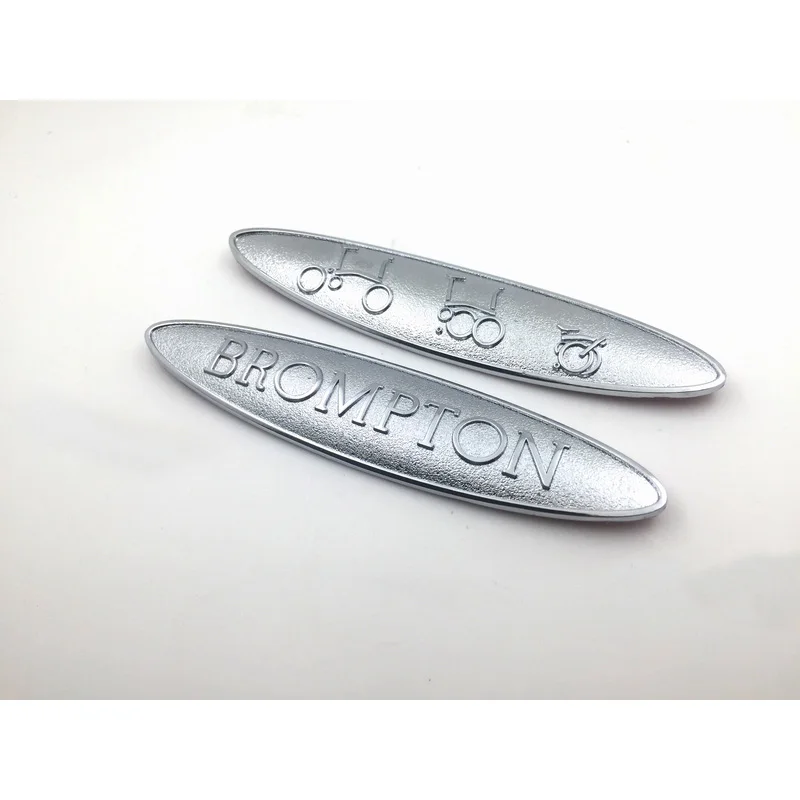 silver Наклейка для велосипеда, овальная металлическая головка, значок, наклейка на голову, шток, наклейка для Brompton, складной велосипед, Аксессуары для велосипеда - Цвет: silver