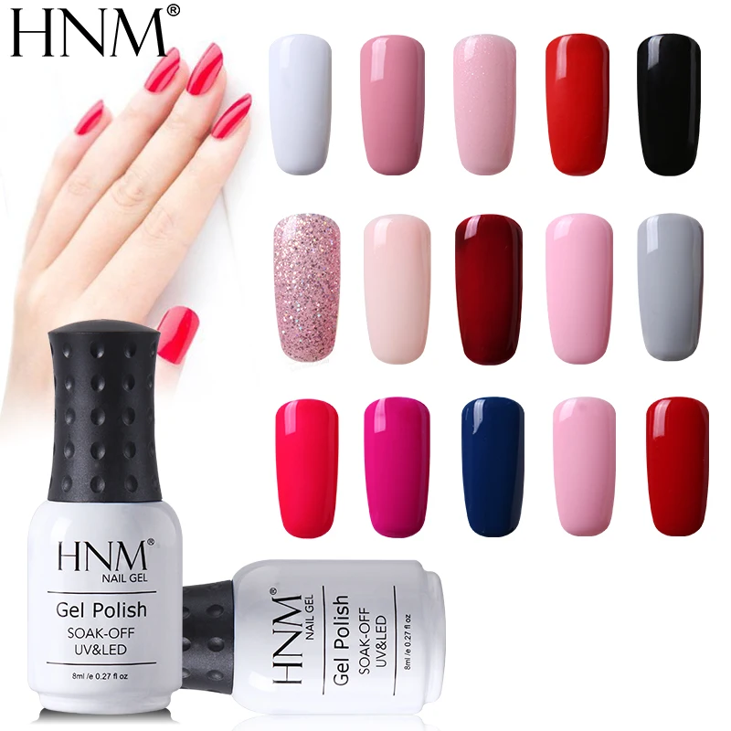 HNM 8 мл 58 цветов гель лак Гибридный Полупостоянный УФ для ногтей Гель полировки