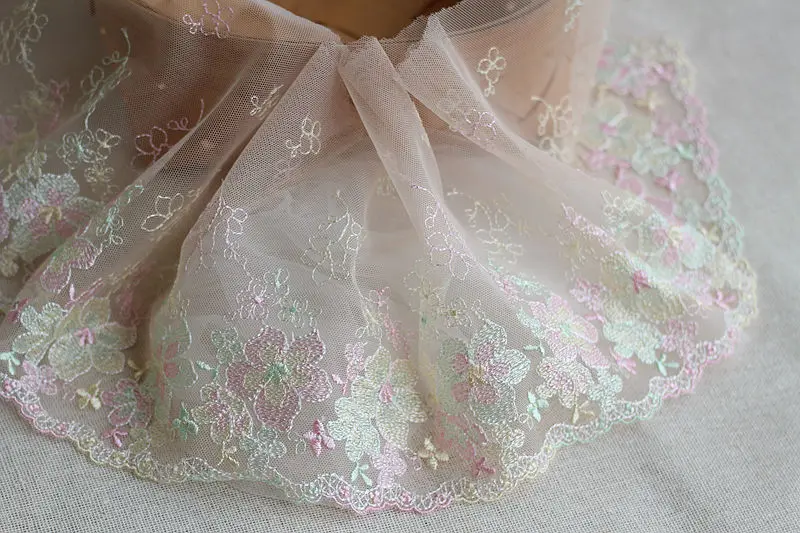 2yards/lot 6.7 дюймов в ширину вышитые эластичный стрейч тюль Кружево отделкой сетки