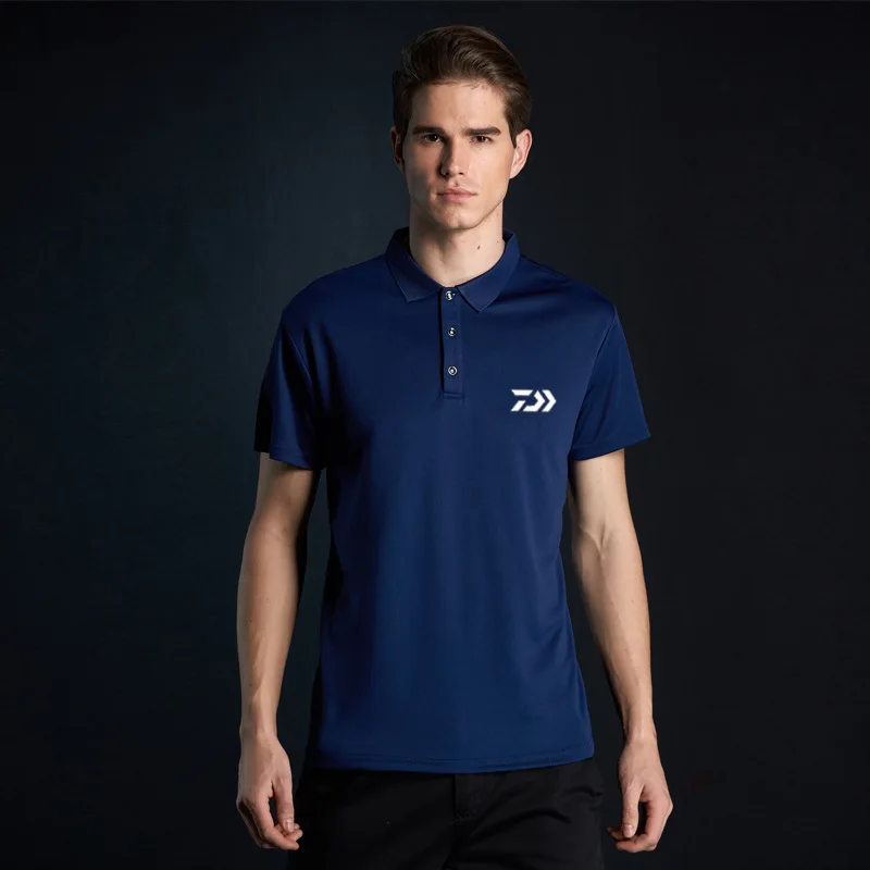 

Summer 2020 New Daiwa Fishing Clothing Men Quick Dry Breathable Sweating T-Shirts Outdoor Sports Elastic Pol0 Shirts Anti-UV