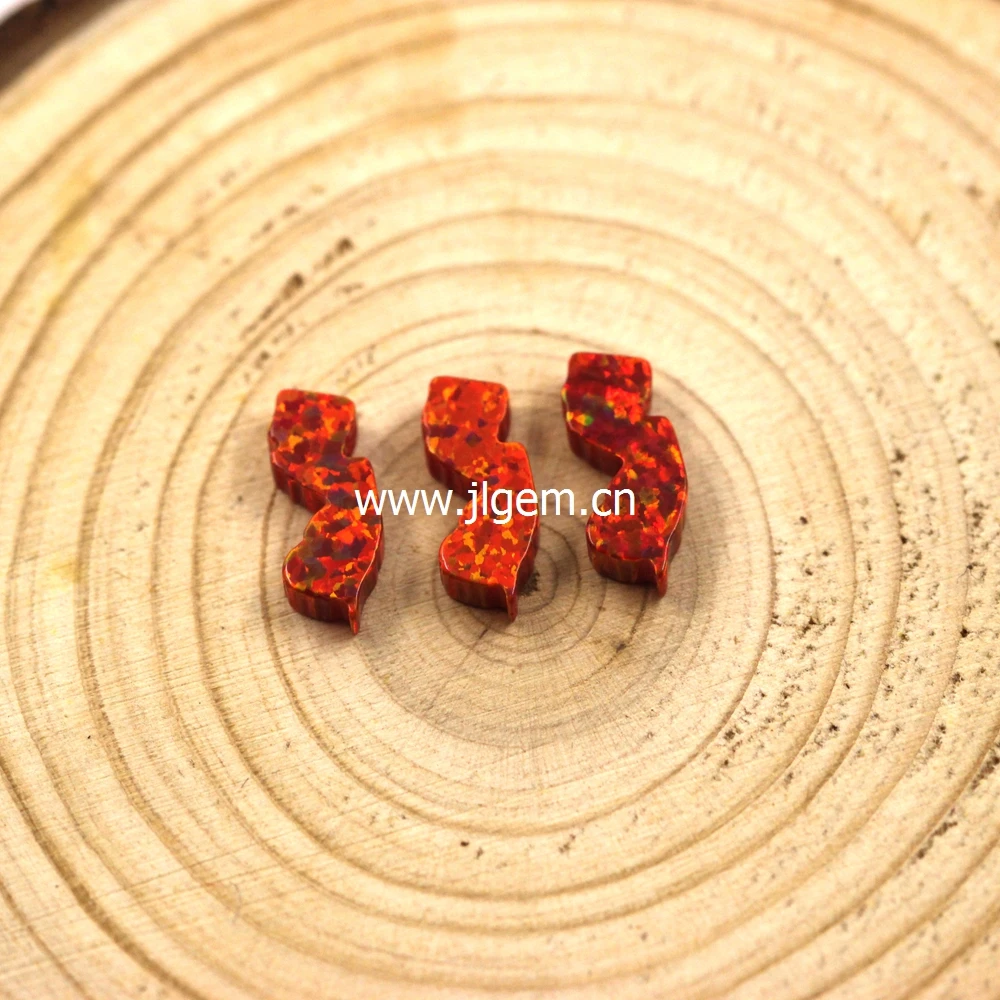 1 шт. опал Новый Джерси ожерелье делая белый/красный цвет США карта NJ форма камня