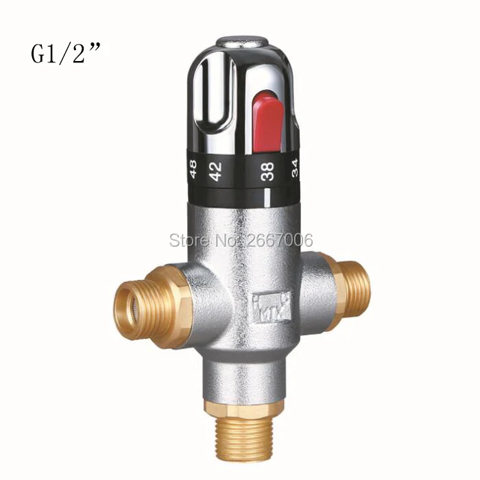 

Free shipping DN15 G1/2 Thermostatic Mixing Valve Water Temperature Control Bath Shower Faucet Solar water heater Valve ZR1007