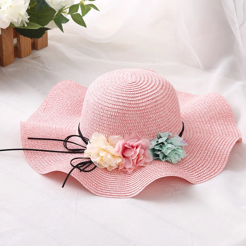New Fashion Parent-Child Straw Sun Hat Summer Baby Girl Flower Lovely Children Hats for Girls and Women Outdoor Beach Caps | Детская
