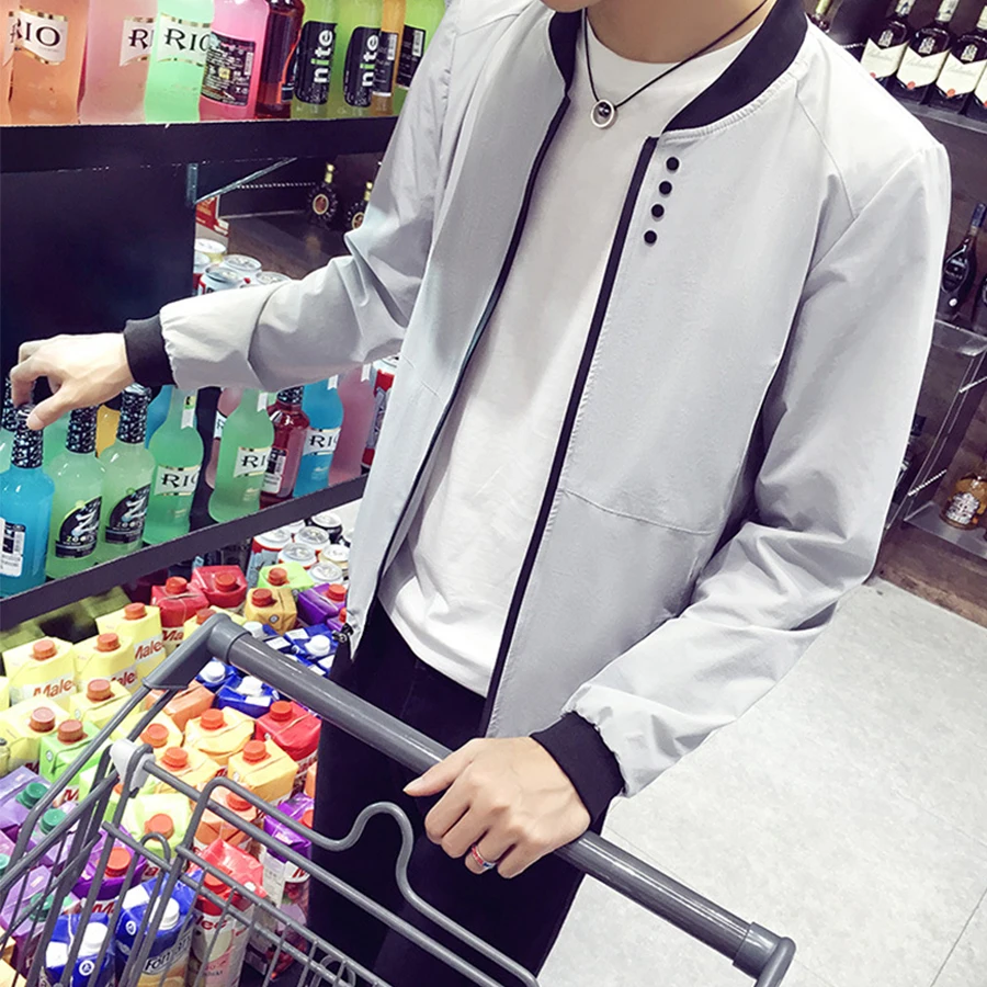 Куртка мужская тонкая с воротником подставкой|spring men jacket|collar jacket menfashion |