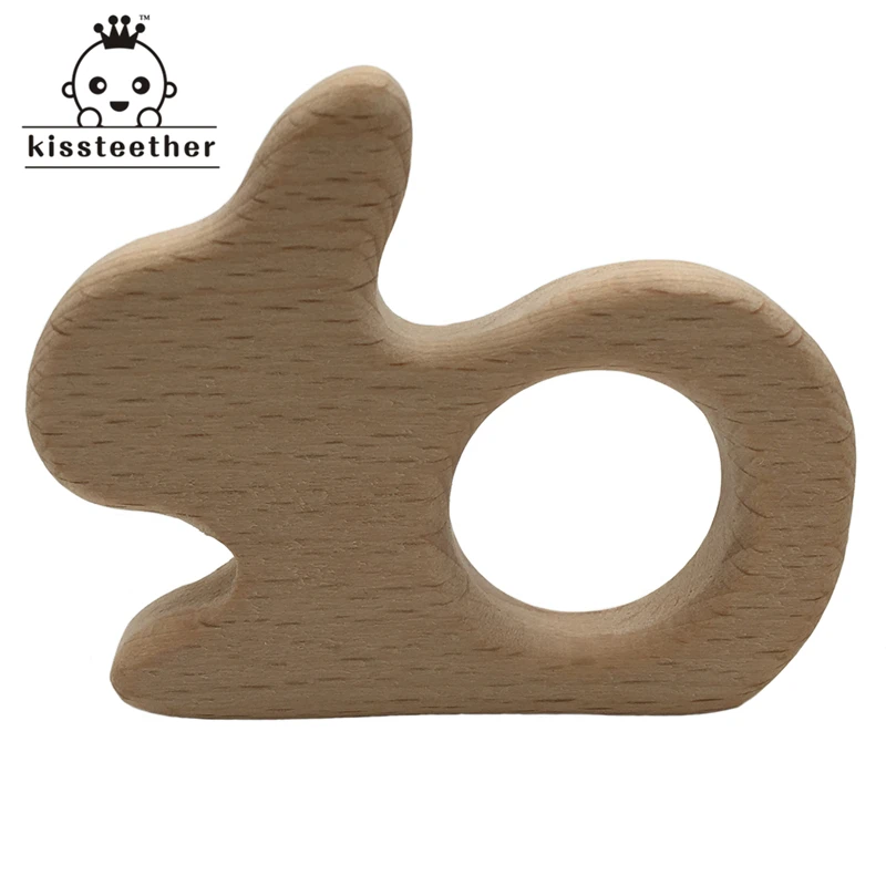 Прорезыватель из буковой древесины Aniamls Rabbit Timber Roe Bambi пищевое Дерево DIY ожерелье