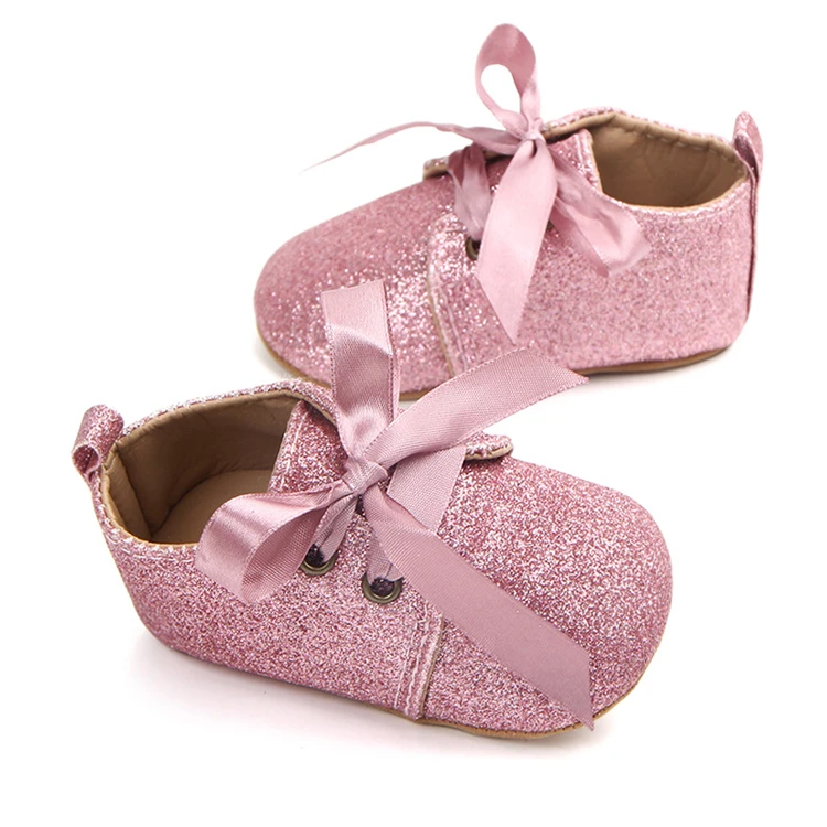 0-18M Toddler Baby Girl Shining First Walkers Princess Shoes Glitter Shiny Leopard Print Sneakers Lace Up Newborn Bebe Shoes