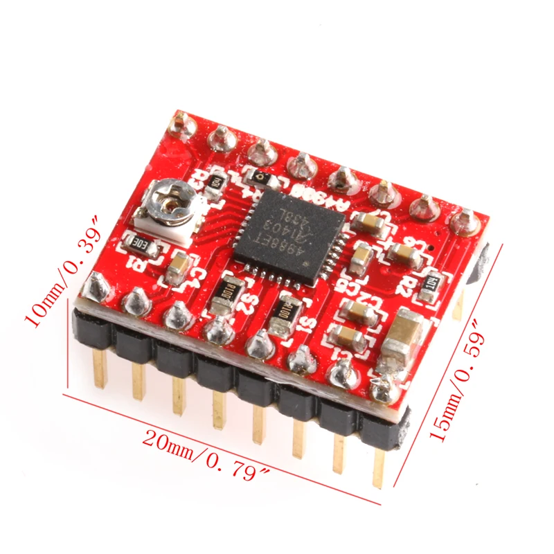 5 шт. A4988 StepStick шаговый Драйвер + радиатор для Reprap Pololu 3D принтер красный W312| |