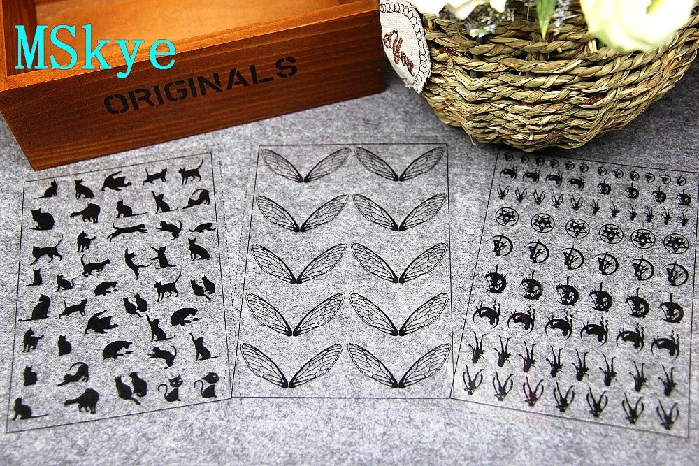 MSkye DIY Кристальный клейкий материал прозрачная наклейка крыло 1 черная Алиса 2