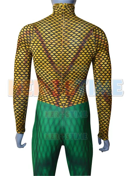 Классический мужской костюм супергероя Aquaman DC Comics на заказ с 3D принтом лайкра для