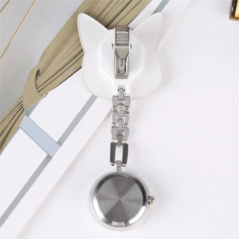Reloj Mujer, Мультяшные леопардовые украшения "кошки", часы медсестры для женщин, кварцевые карманные часы, ретро светящиеся функциональные Подвесные часы