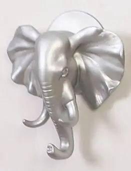silver elephant suck Крючки для ключей органайзер для хранения декоративные крючки украшения для дома аксессуары настенный держатель для ключей вешалка для одежды органайзер вешалка присоска - Цвет: silver elephant suck