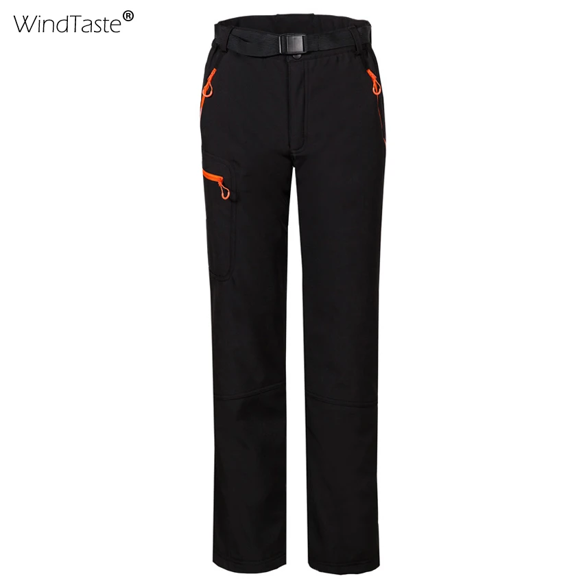 WindTaste женские Зимние флисовые термо софтшелл походные брюки для активного отдыха