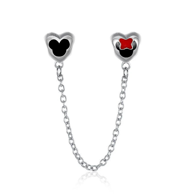 Mickey and Minnie Аутентичные блики ослепительный зажим талисманы Круглый Кристалл Корона сердце бусины подходят Pandora DIY для женщин - Цвет: Mickey and Minnie