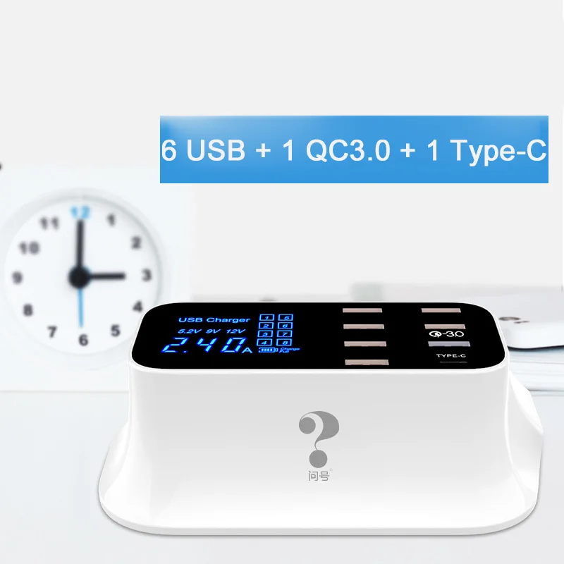Быстрая зарядка 3 0 Смарт USB Type C зарядная станция светодиодный дисплей телефон