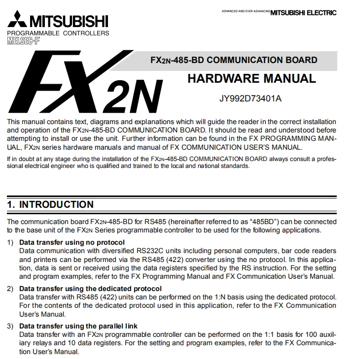FOURSTAR Mitsubishi FX2N RS485 интерфейсная плата Антистатическая и импульсная