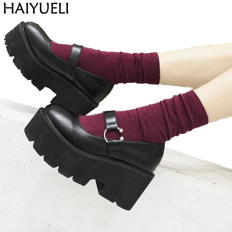 Zapatos Plataforma Mujer Удобная женская обувь на платформе Повседневная Винтажная с