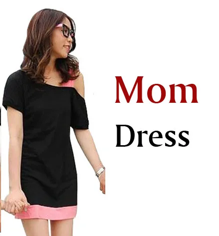 mom dress BLACK Одежда для семьи; платья с открытыми плечами для мамы и дочки; одинаковые комплекты для семьи; футболка для папы и сына; одежда для всей семьи - Цвет: mom dress BLACK