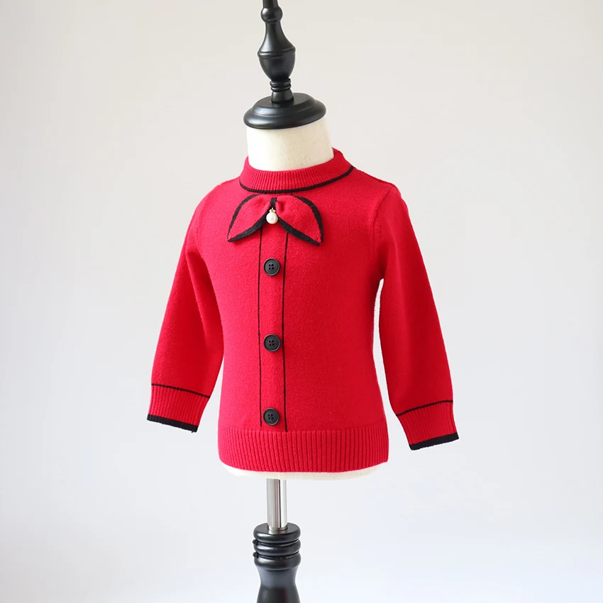 Детский свитер милый с бантом для девочек на весну и осень 2019 | Мать ребенок