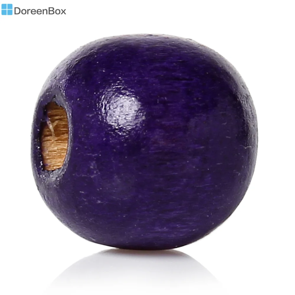 Doreen Box hot-200 фиолетовый окрашенные Круглые деревянные бусины 10x9 мм (B11033) | Украшения