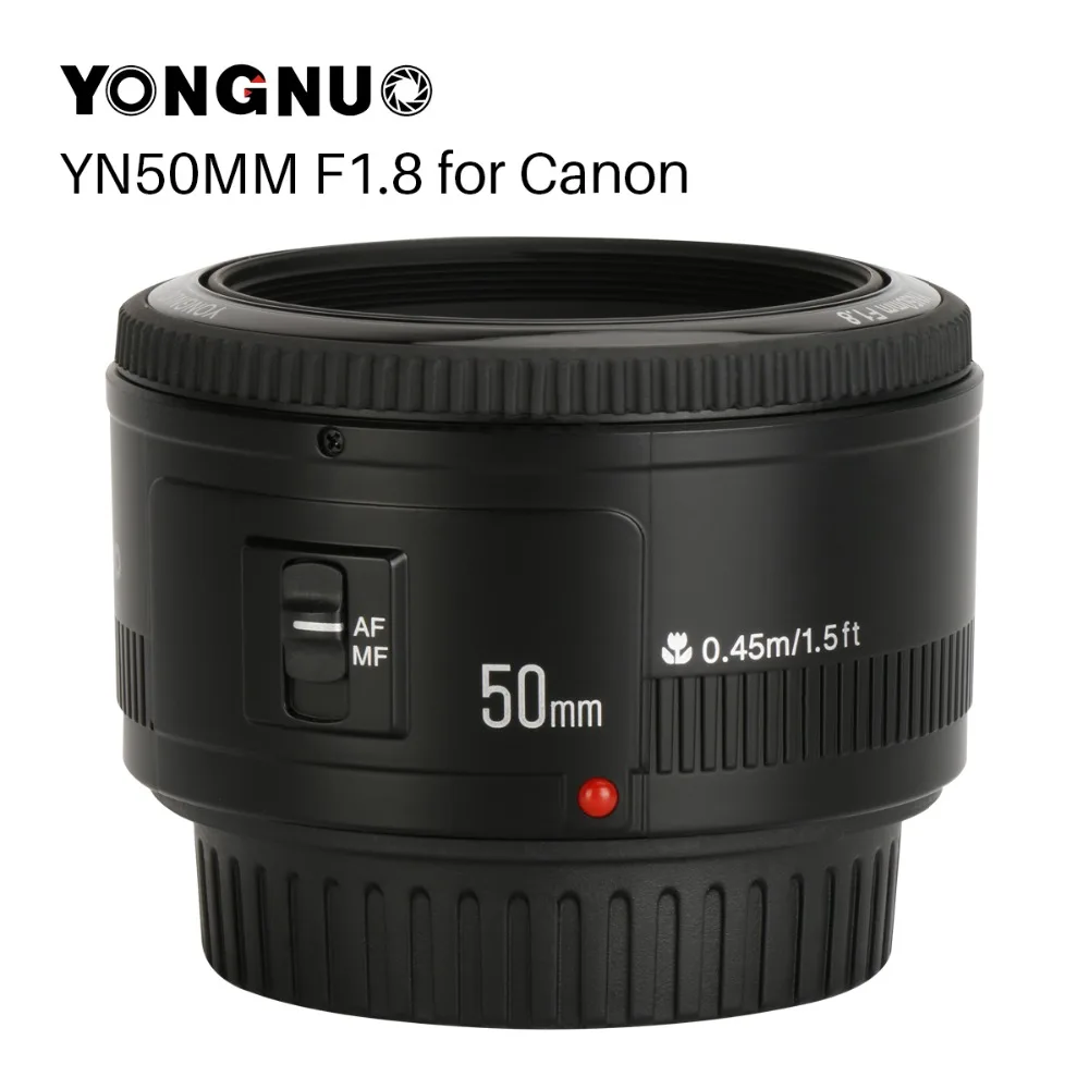 Объектив YONGNUO YN50mm YN50 F1.8 EF 50 мм для объективов Canon с диафрагмой EOS DSLR 700D 750D 800D 5D Mark II IV