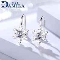 rhodium plated earrings silver 925 with cubic zironia fashion no pierced ear clip jewelry boucles doreilles pour les femmes