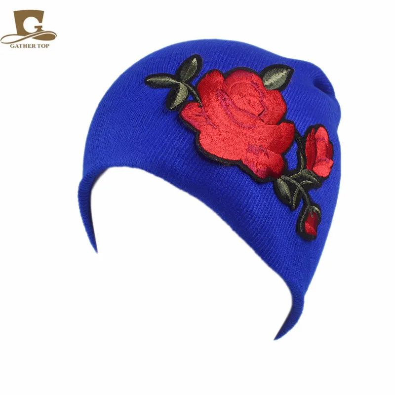 Новая зимняя женская вязаная шапочка с розами|women knitted beanie|knitted beaniebeanie knit |